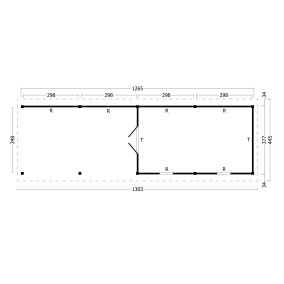  Tuindeco | Overkapping Hamar XL | Type 11 | Zwarte Wanden 211200-10